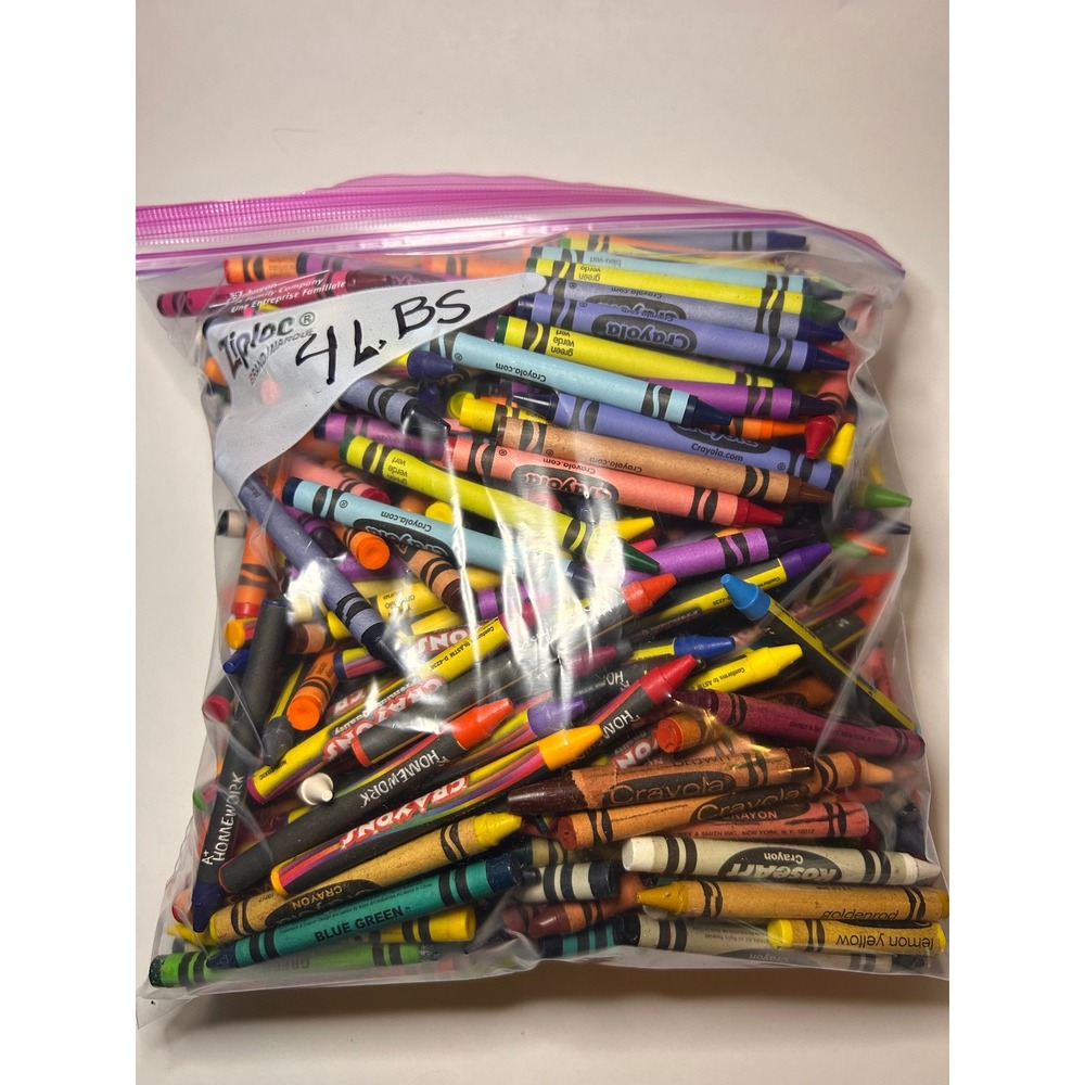 Crayola & others Crayons 4 Lbs Bulk Lot Used Misc Craft Melt Broken Upcycle